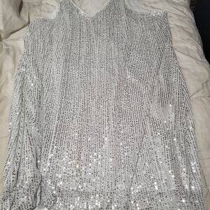 Sequin Silver Sleeveless Dress